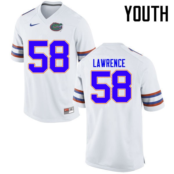 Florida Gators Youth #58 Jahim Lawrence College Football Jersey White